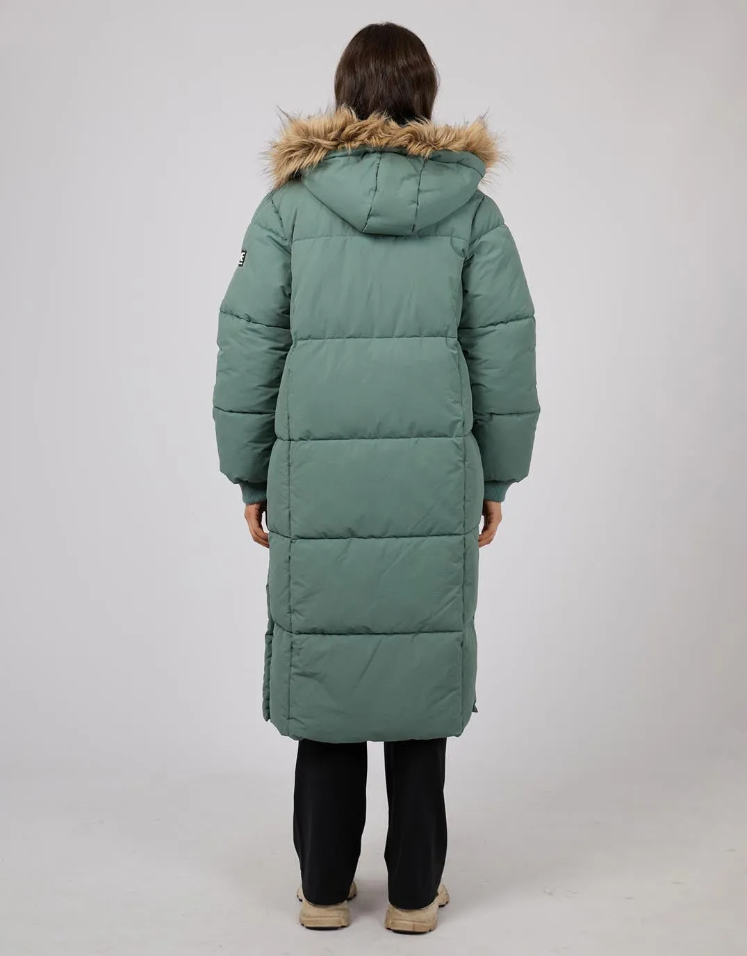 Active Fur Longline Puffer - Green