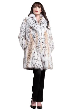 American Semi-Belly Mid-Length Lynx Fur Coat