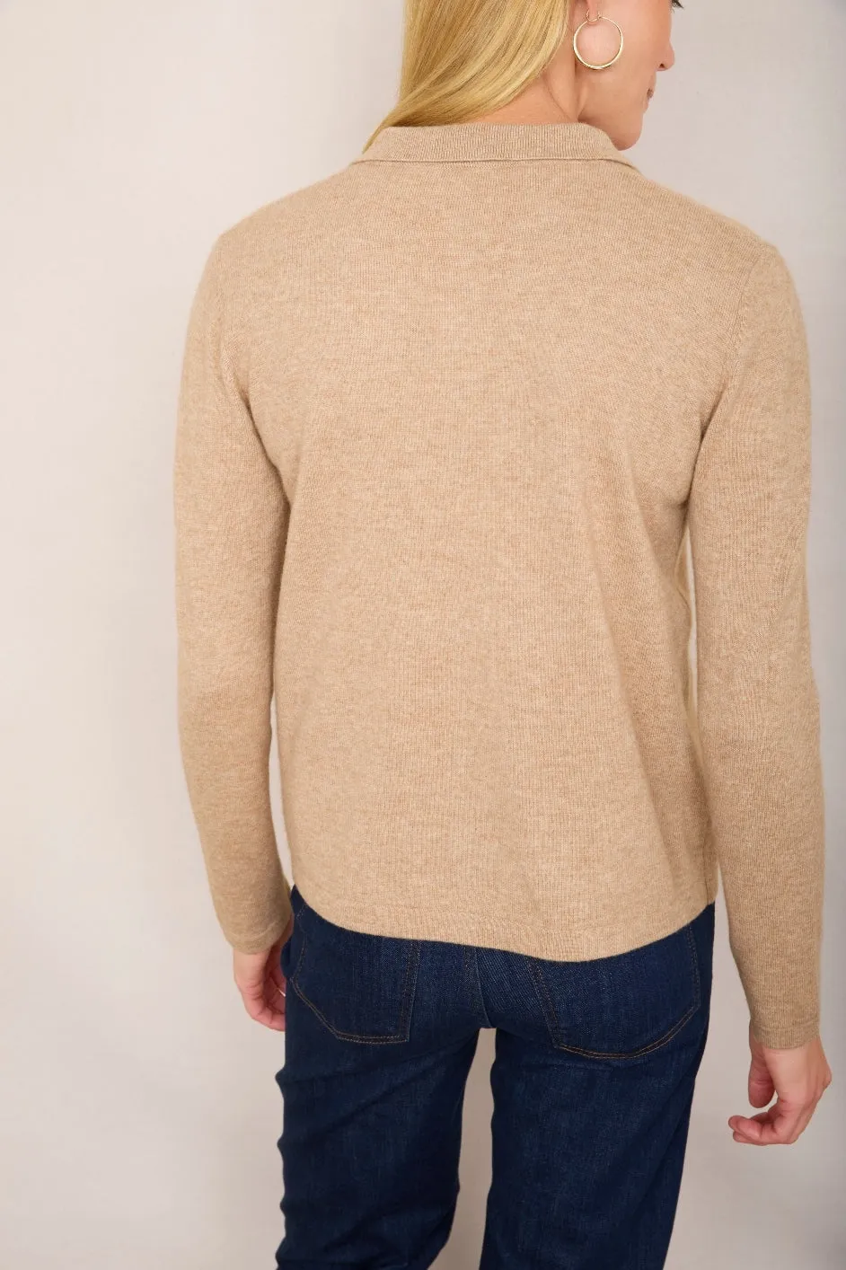 Arti Merino Cashmere Knitted Shirt - Taupe Marl