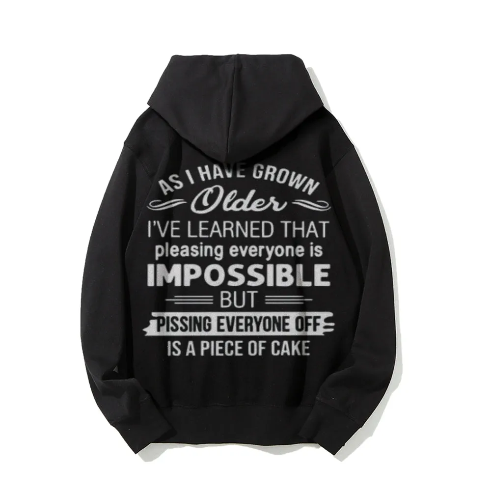 As I Have Grown Funny Letter Graphic Pullover With Kangaroo Pocket Hoodies