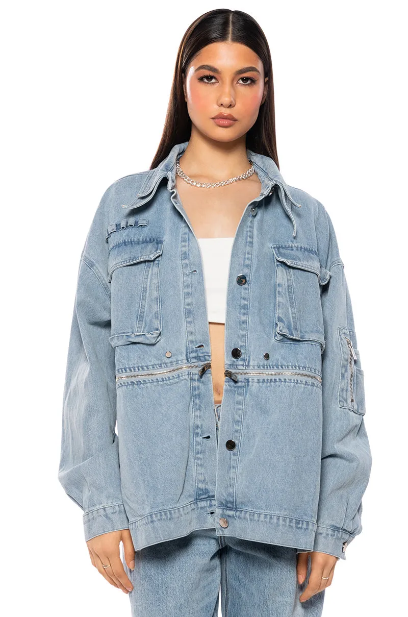 ASAP POCKET HI LO DENIM JACKET