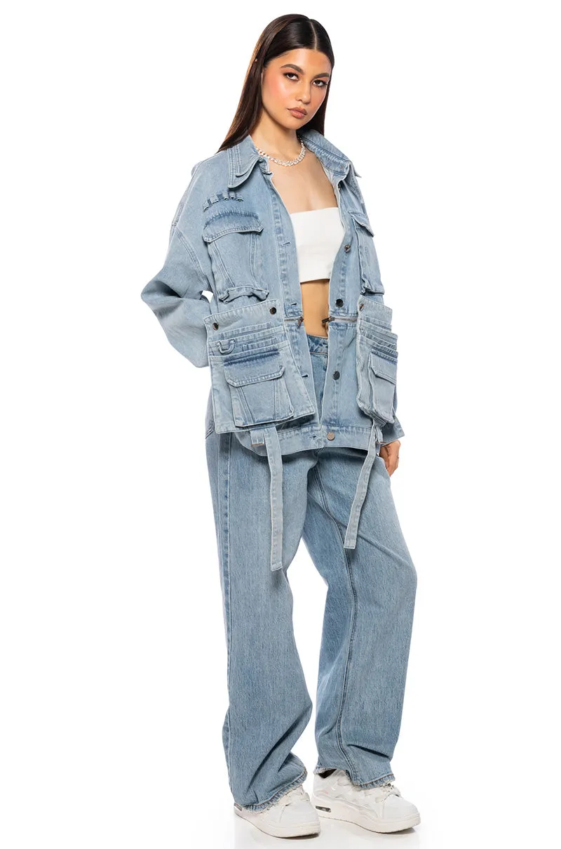 ASAP POCKET HI LO DENIM JACKET