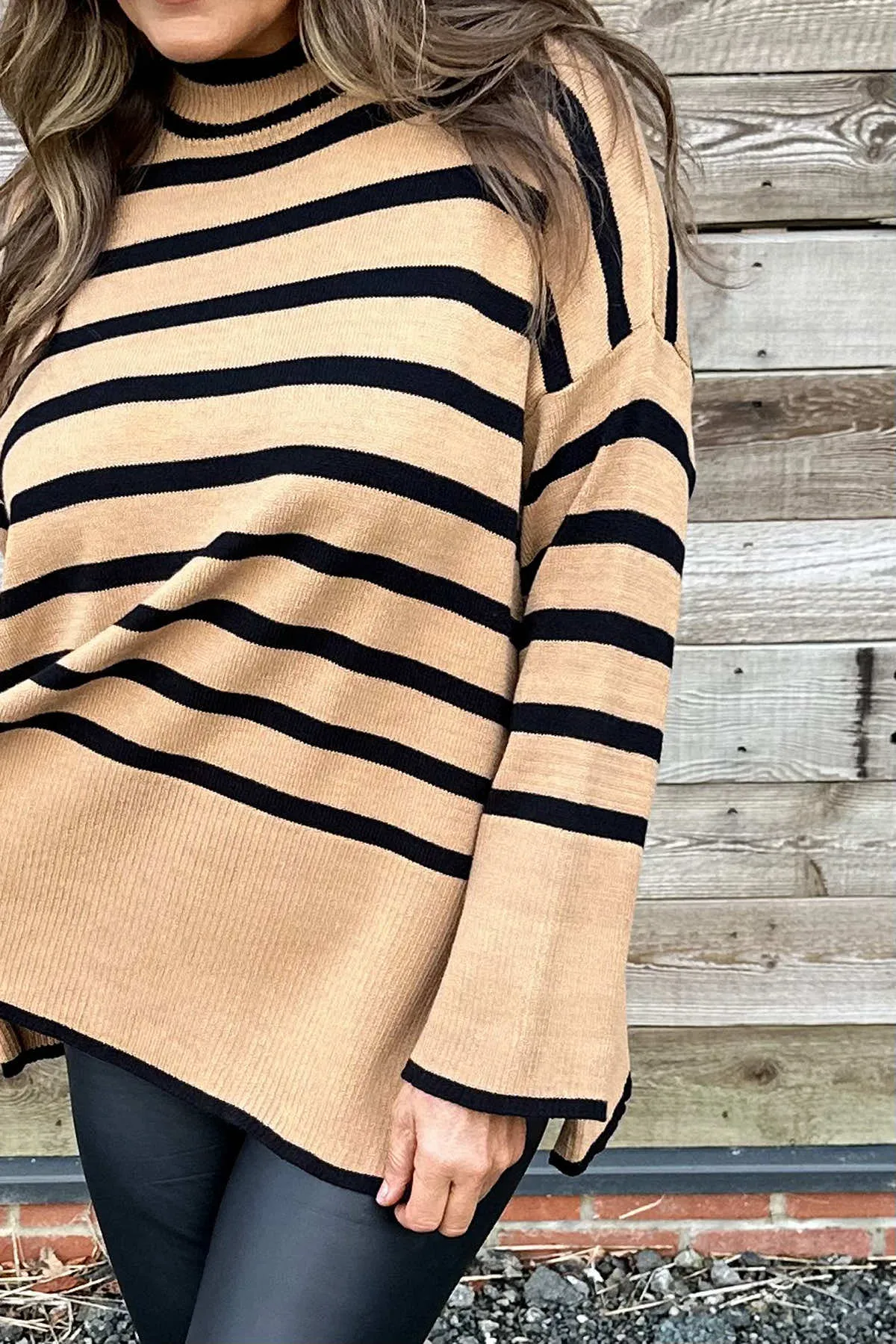 Asher Stripe Jumper Camel