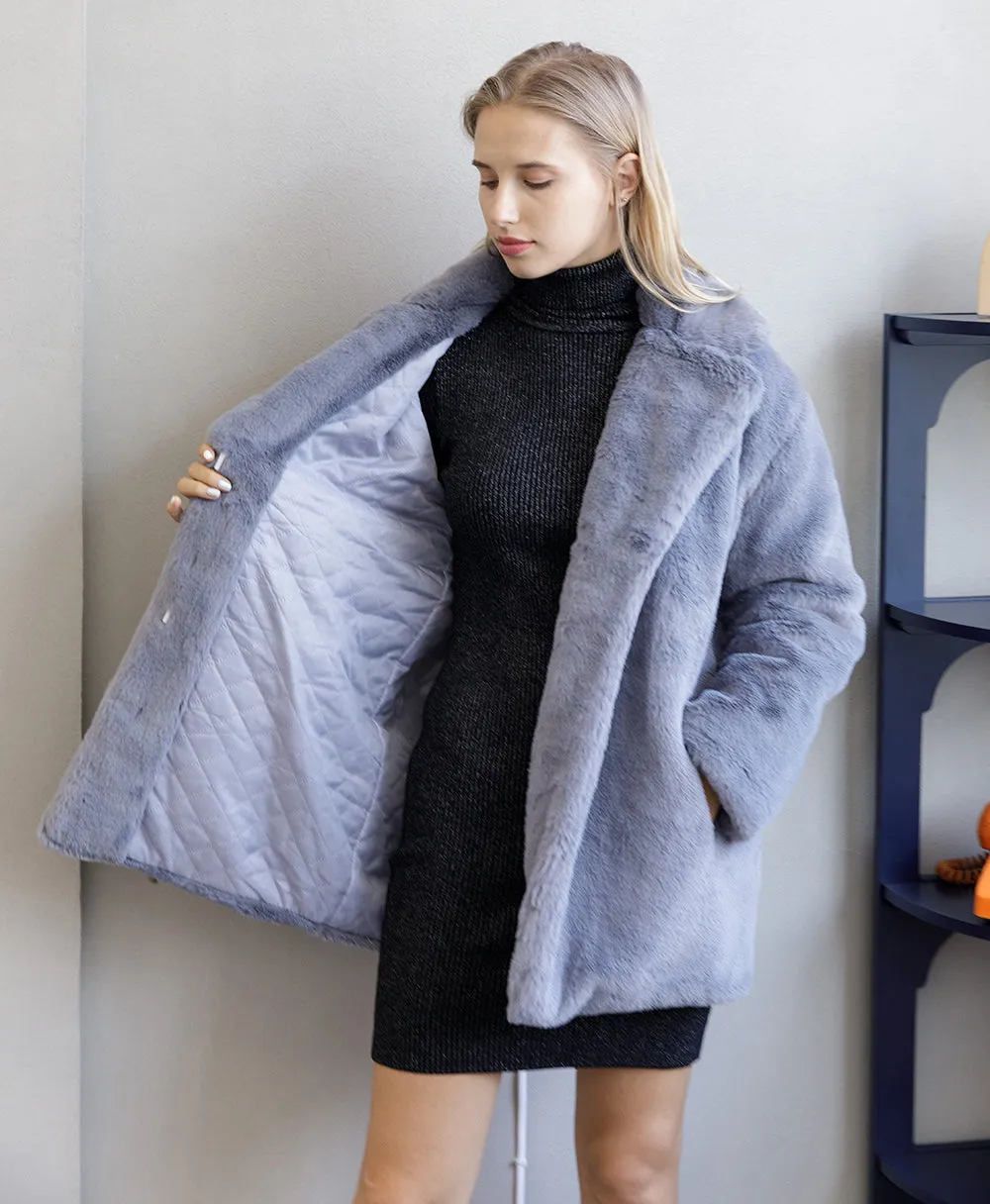 Autumn Winter New Women Faux Fur Coat Elegant Fluffy Thick Warm