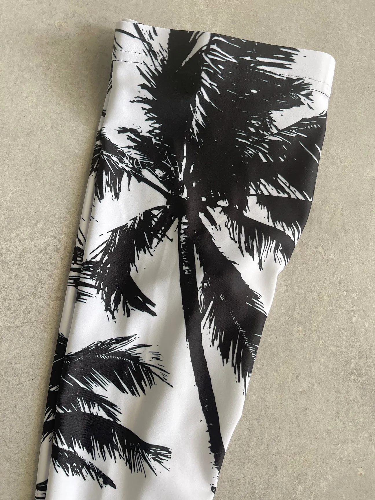 Black   White Palm Tree Girls Leggings