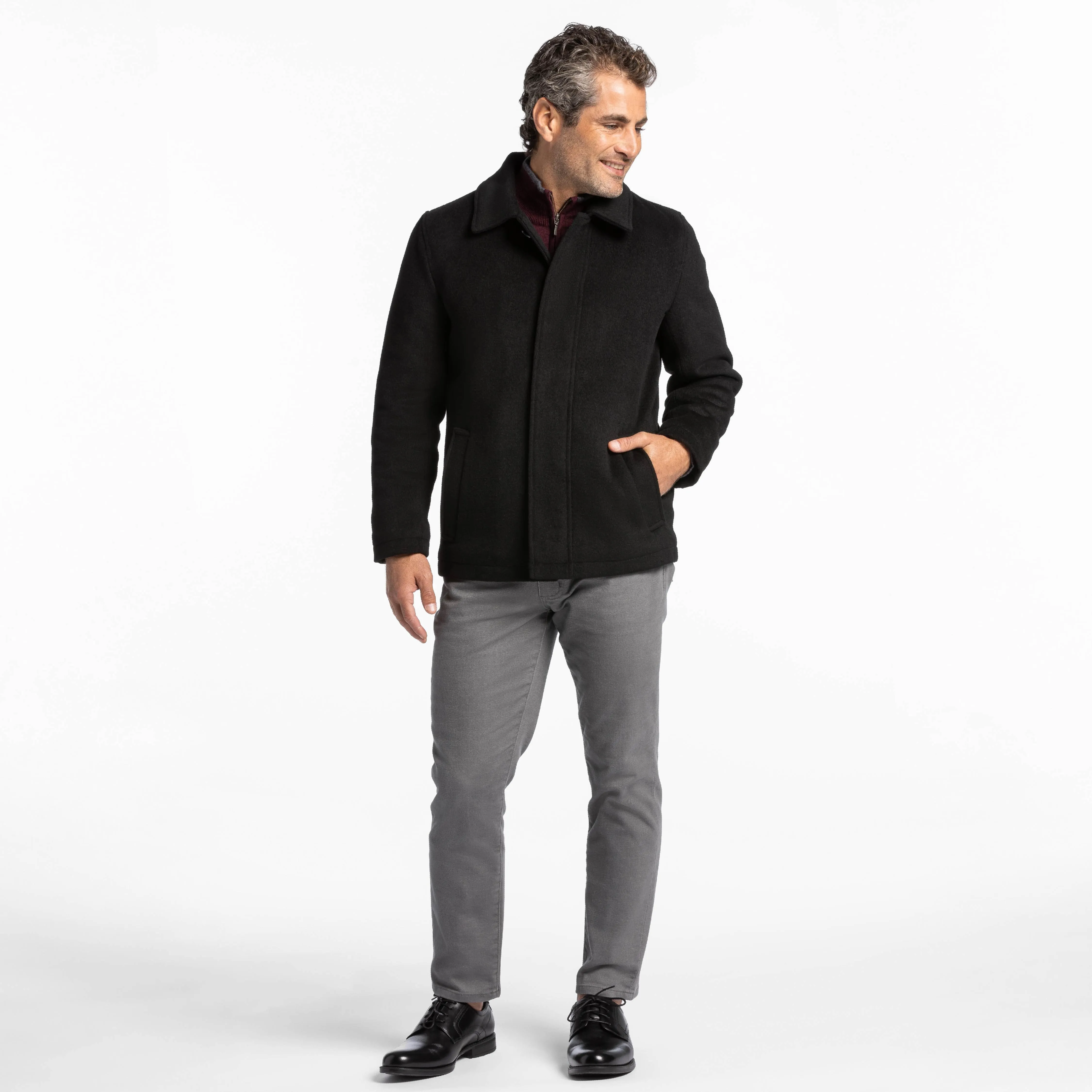 Black Wool Peacoat