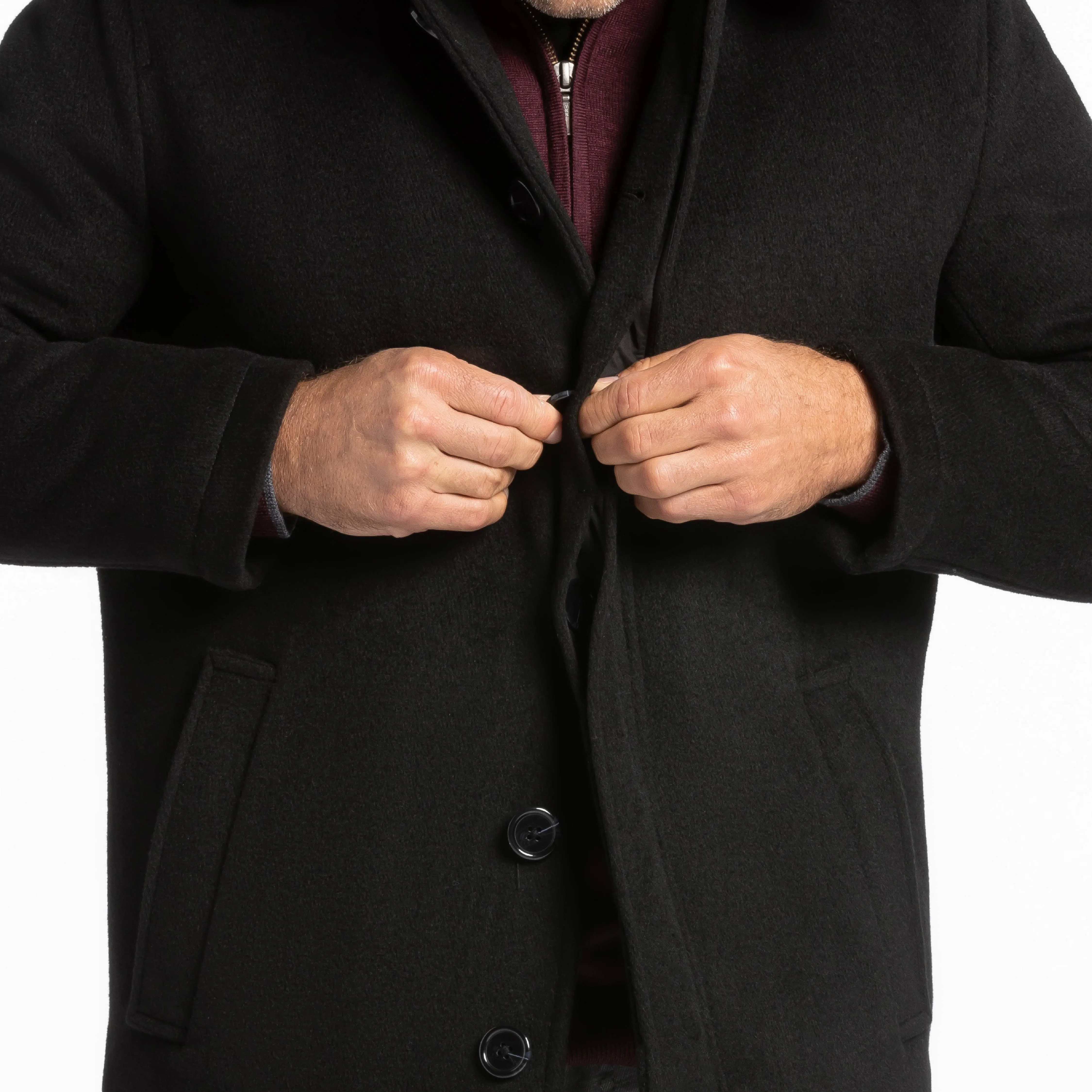 Black Wool Peacoat