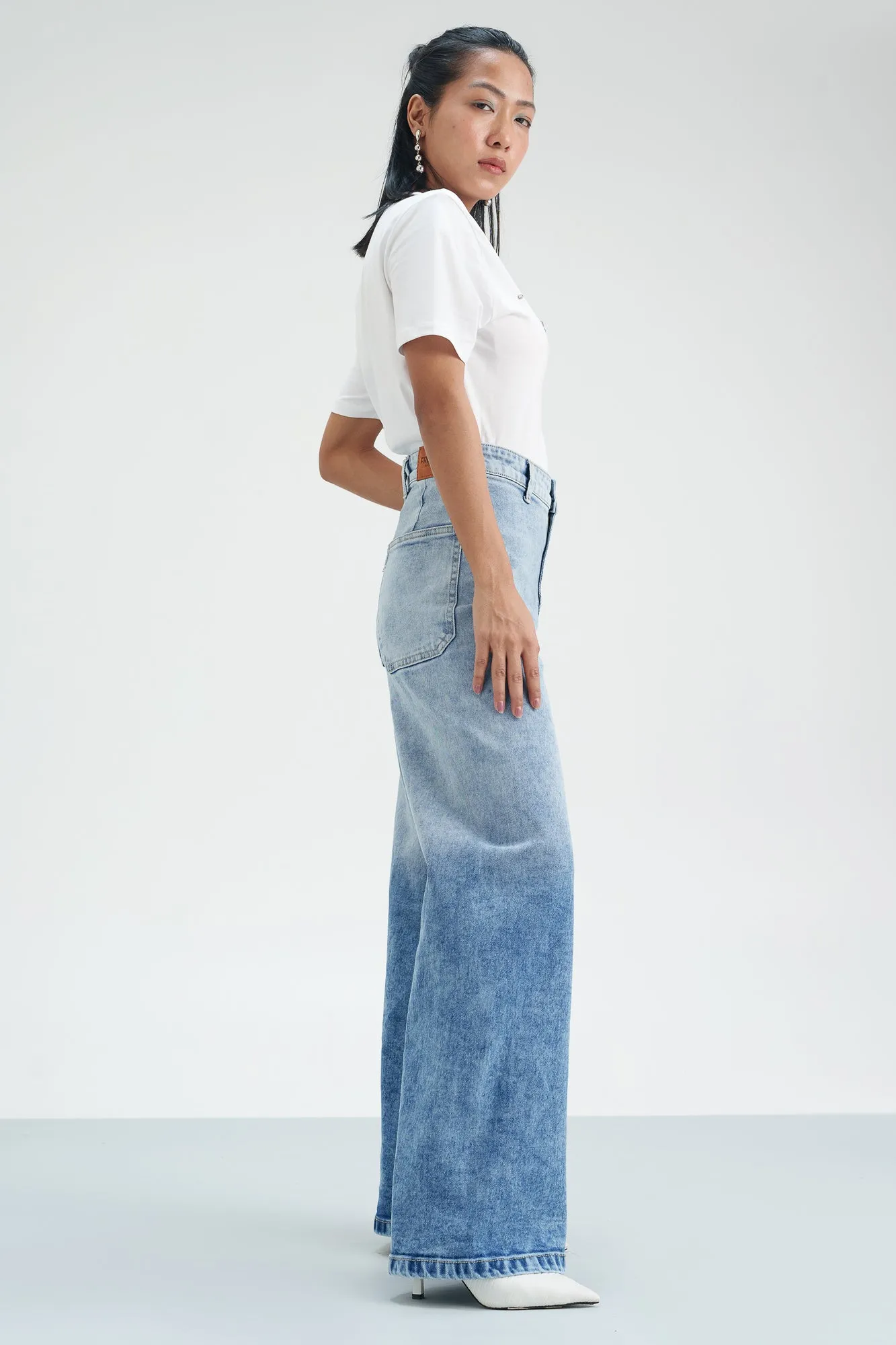 Blue Ombre Odyssey Retro Flare Stretch Jeans