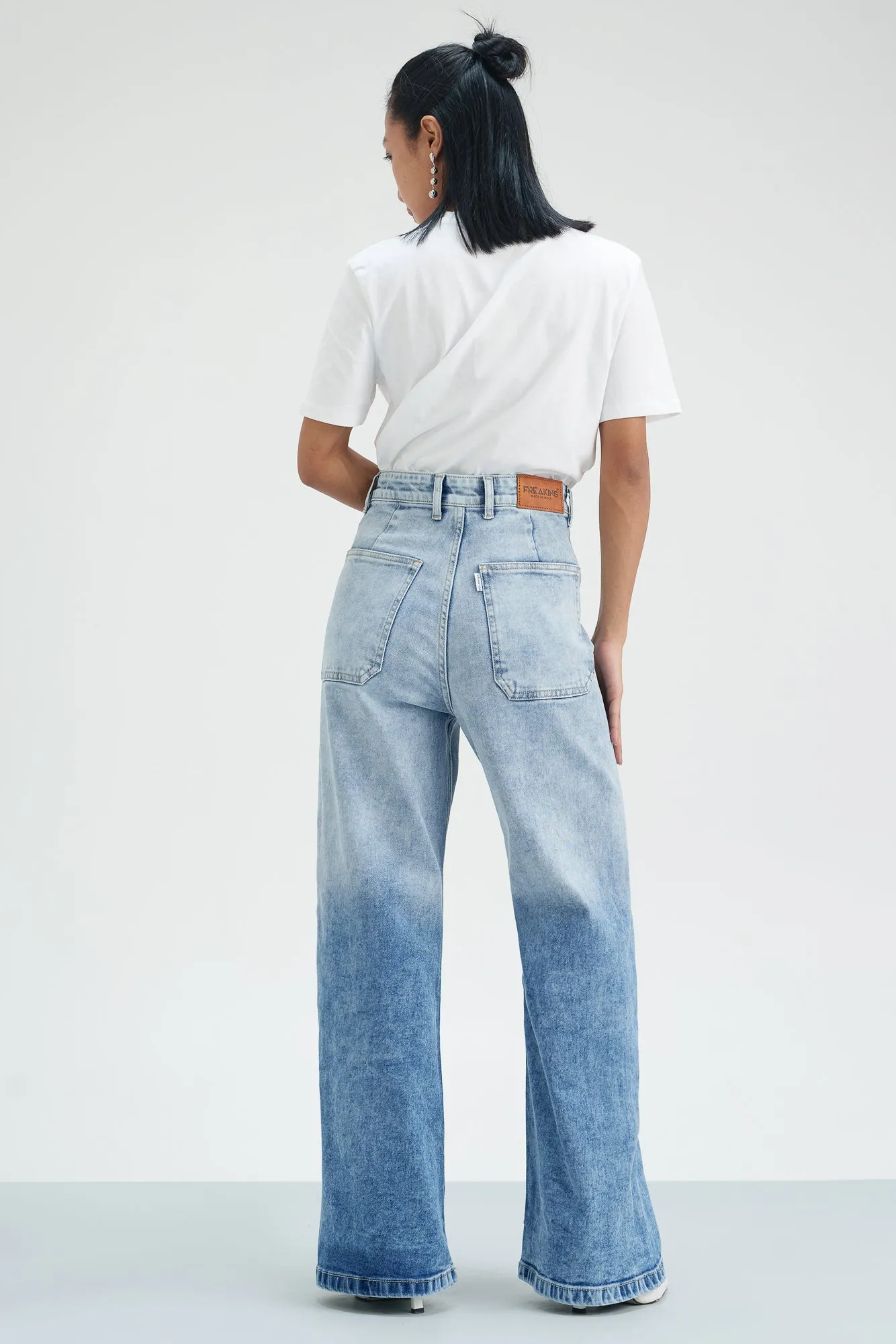 Blue Ombre Odyssey Retro Flare Stretch Jeans