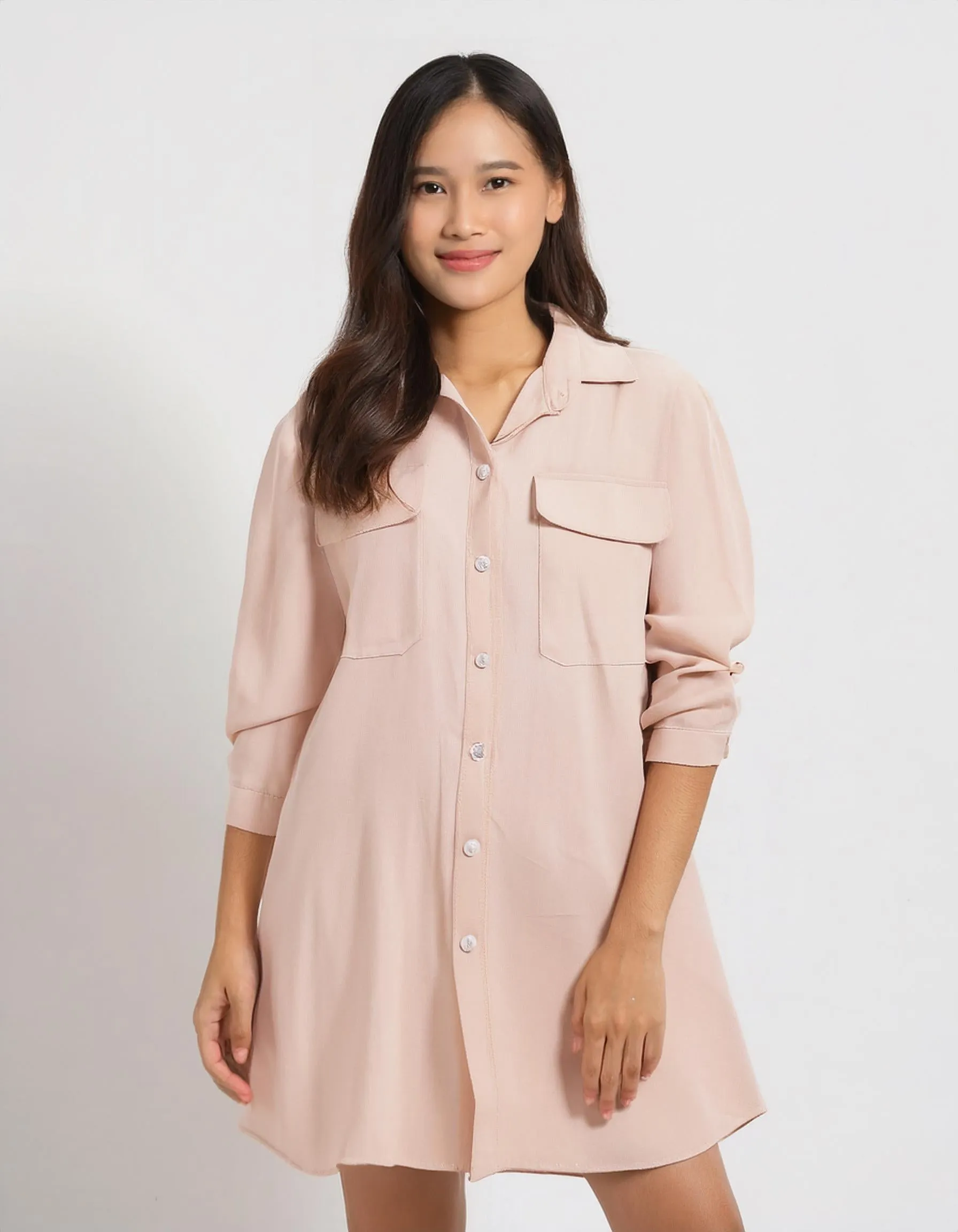 Blush Pink Shirt Dress