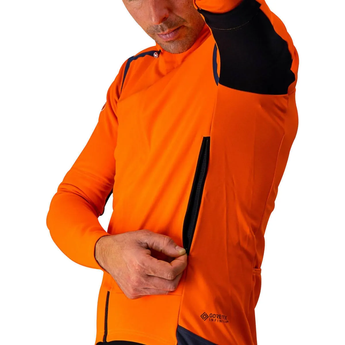 Castelli Perfetto Ros Convertible Mens Cycling Jacket - Orange