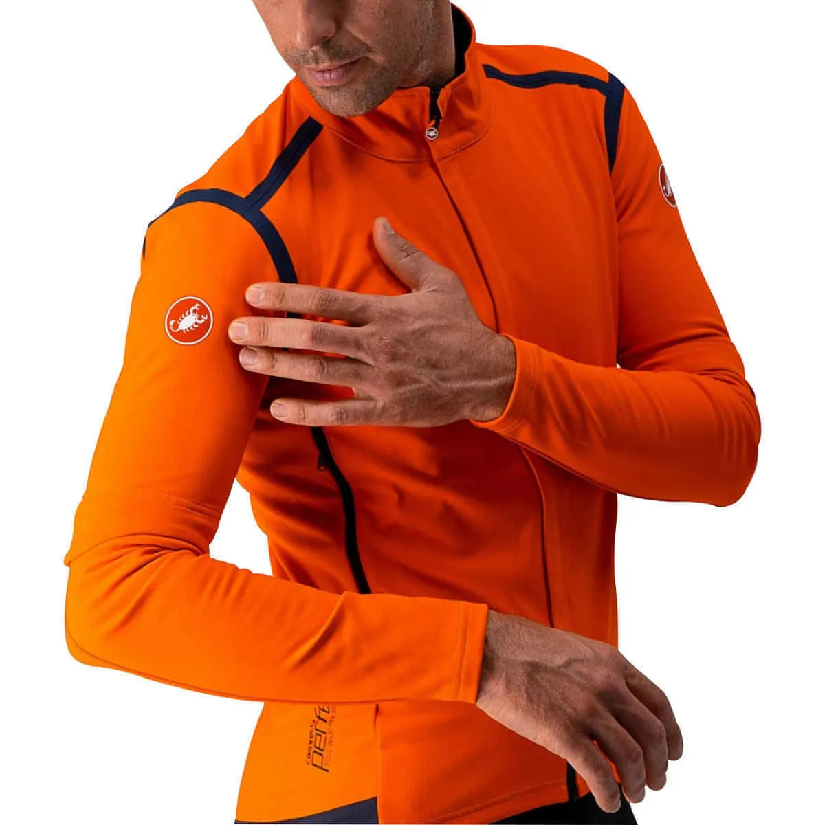 Castelli Perfetto Ros Convertible Mens Cycling Jacket - Orange