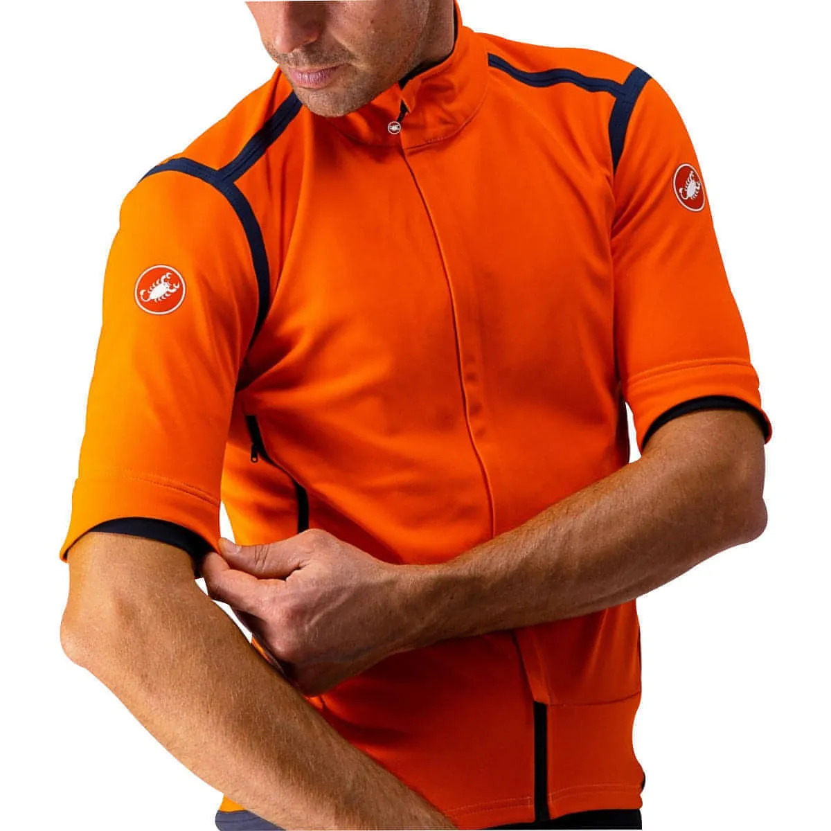 Castelli Perfetto Ros Convertible Mens Cycling Jacket - Orange