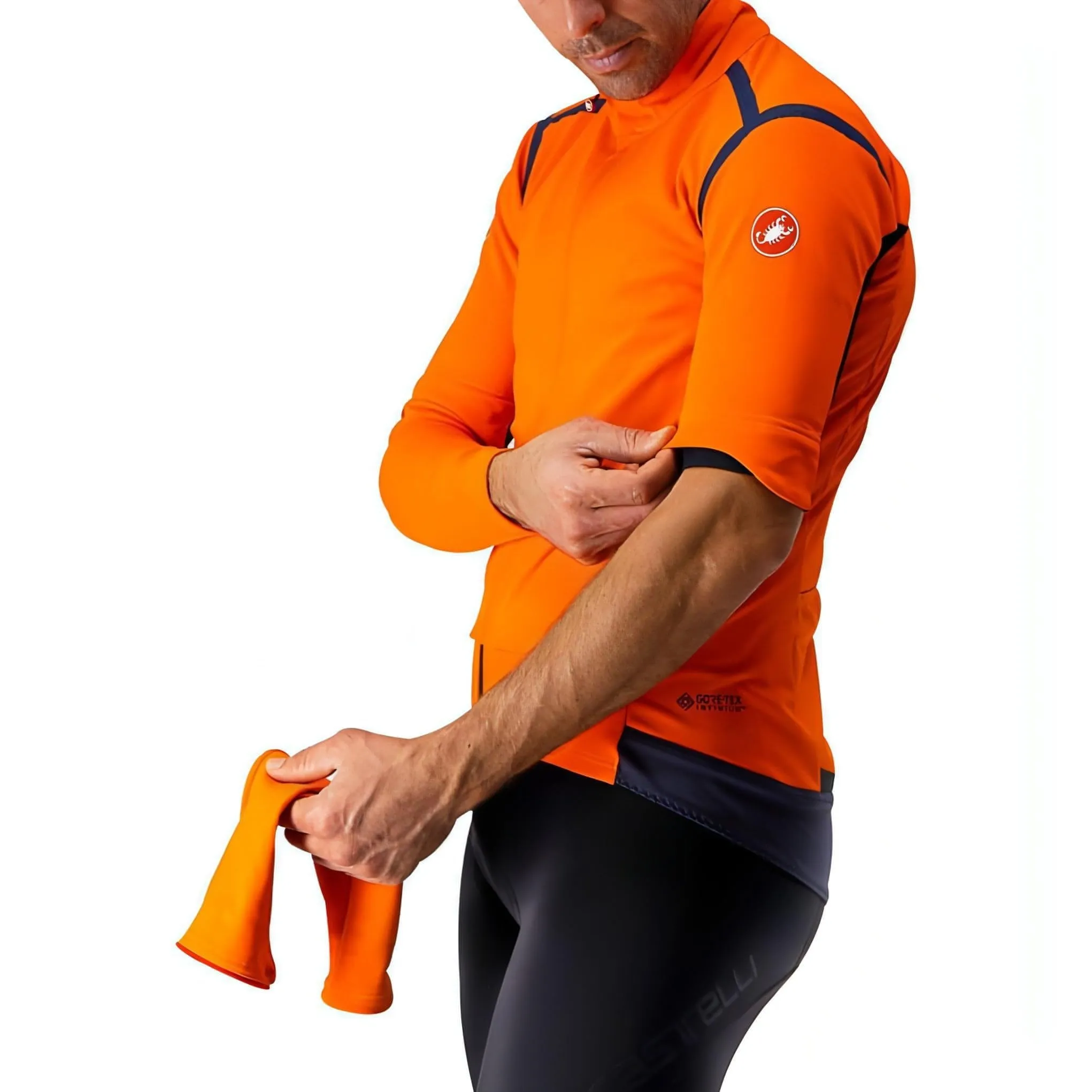 Castelli Perfetto Ros Convertible Mens Cycling Jacket - Orange