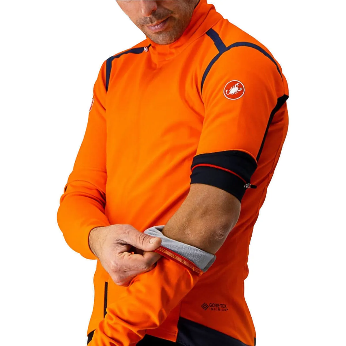 Castelli Perfetto Ros Convertible Mens Cycling Jacket - Orange