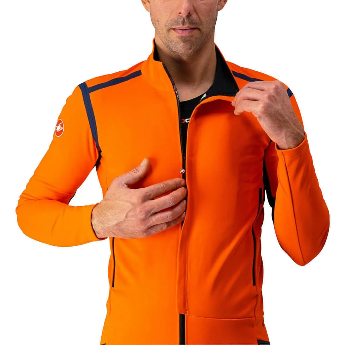 Castelli Perfetto Ros Convertible Mens Cycling Jacket - Orange