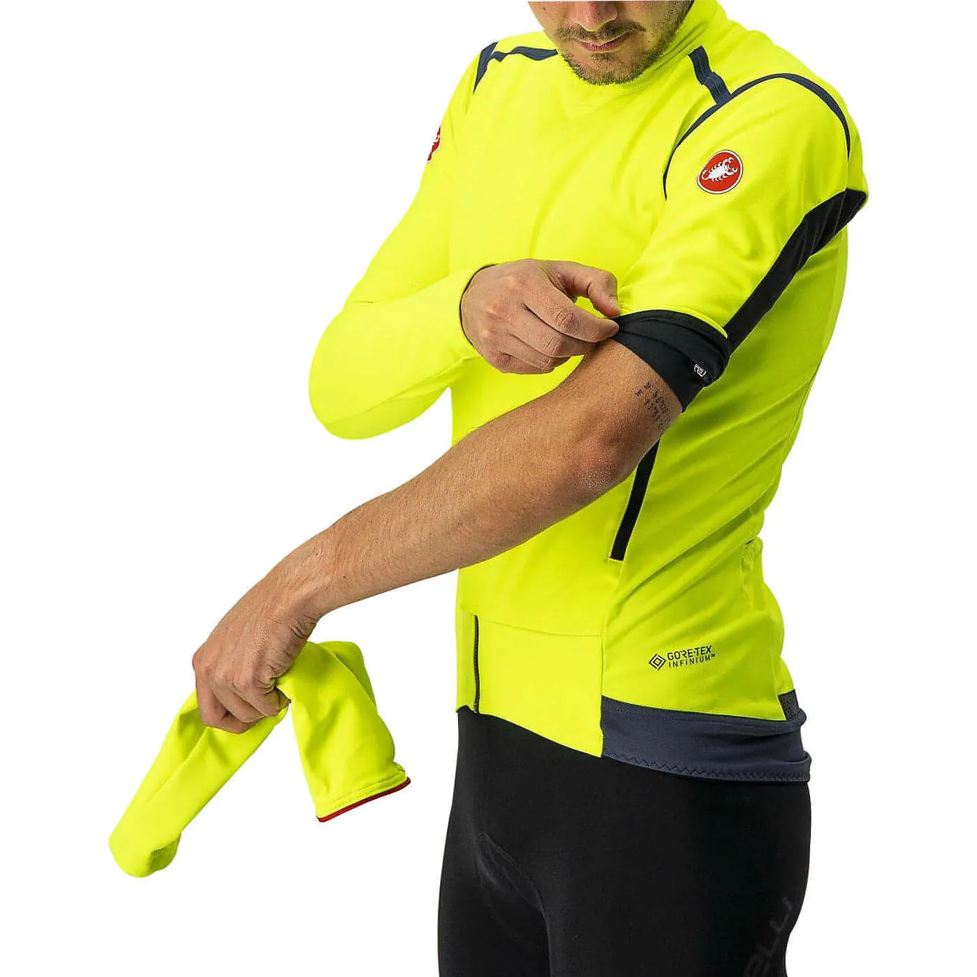 Castelli Perfetto Ros Convertible Mens Cycling Jacket - Yellow