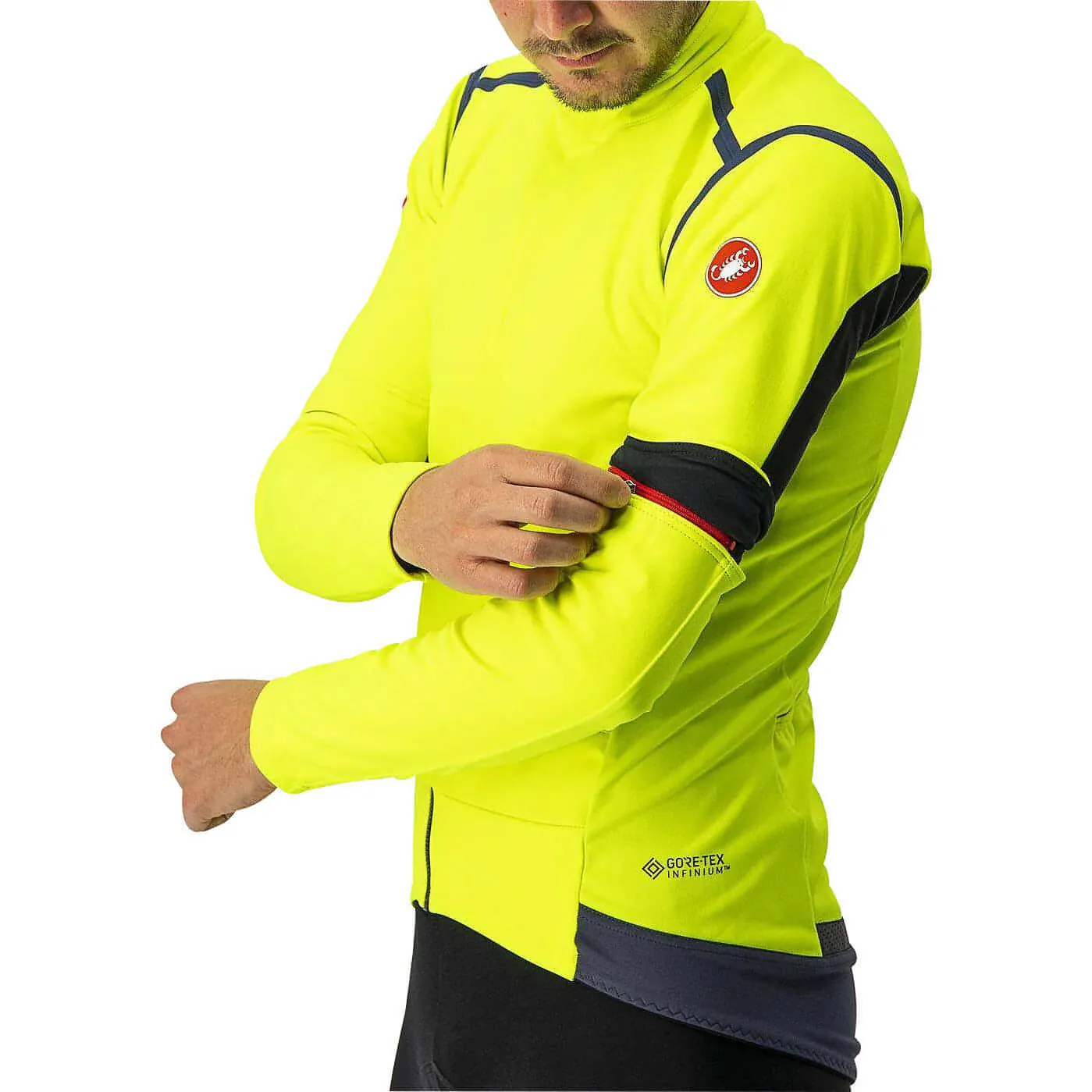 Castelli Perfetto Ros Convertible Mens Cycling Jacket - Yellow