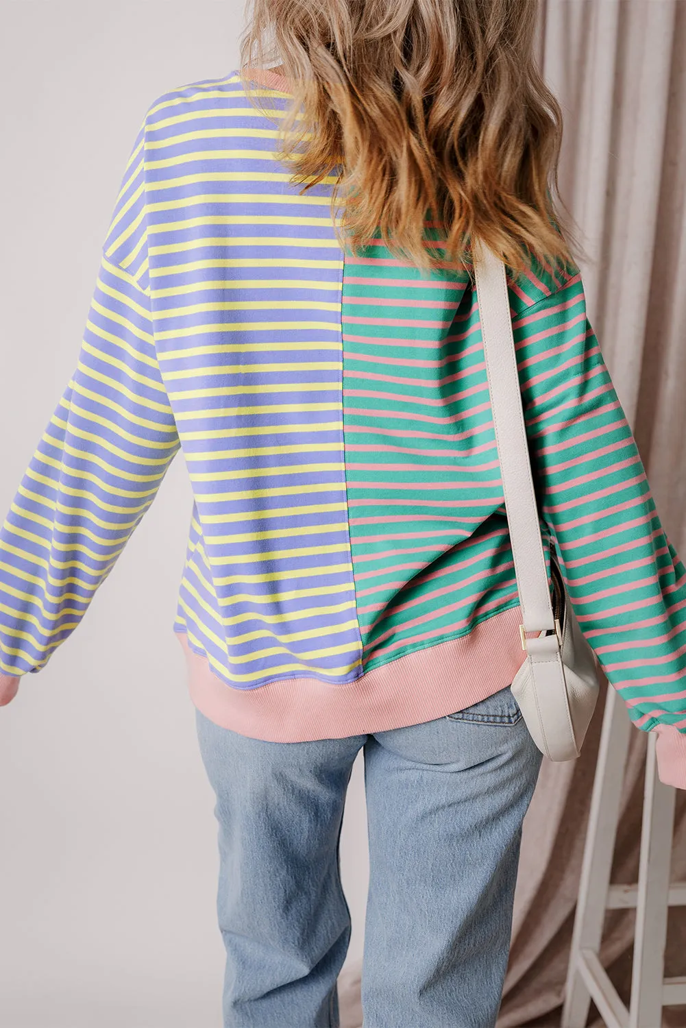 Casual Stripe Oversize Sweatshirt