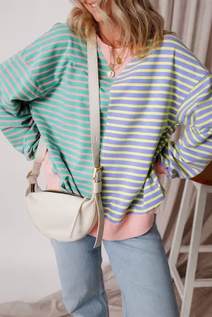 Casual Stripe Oversize Sweatshirt