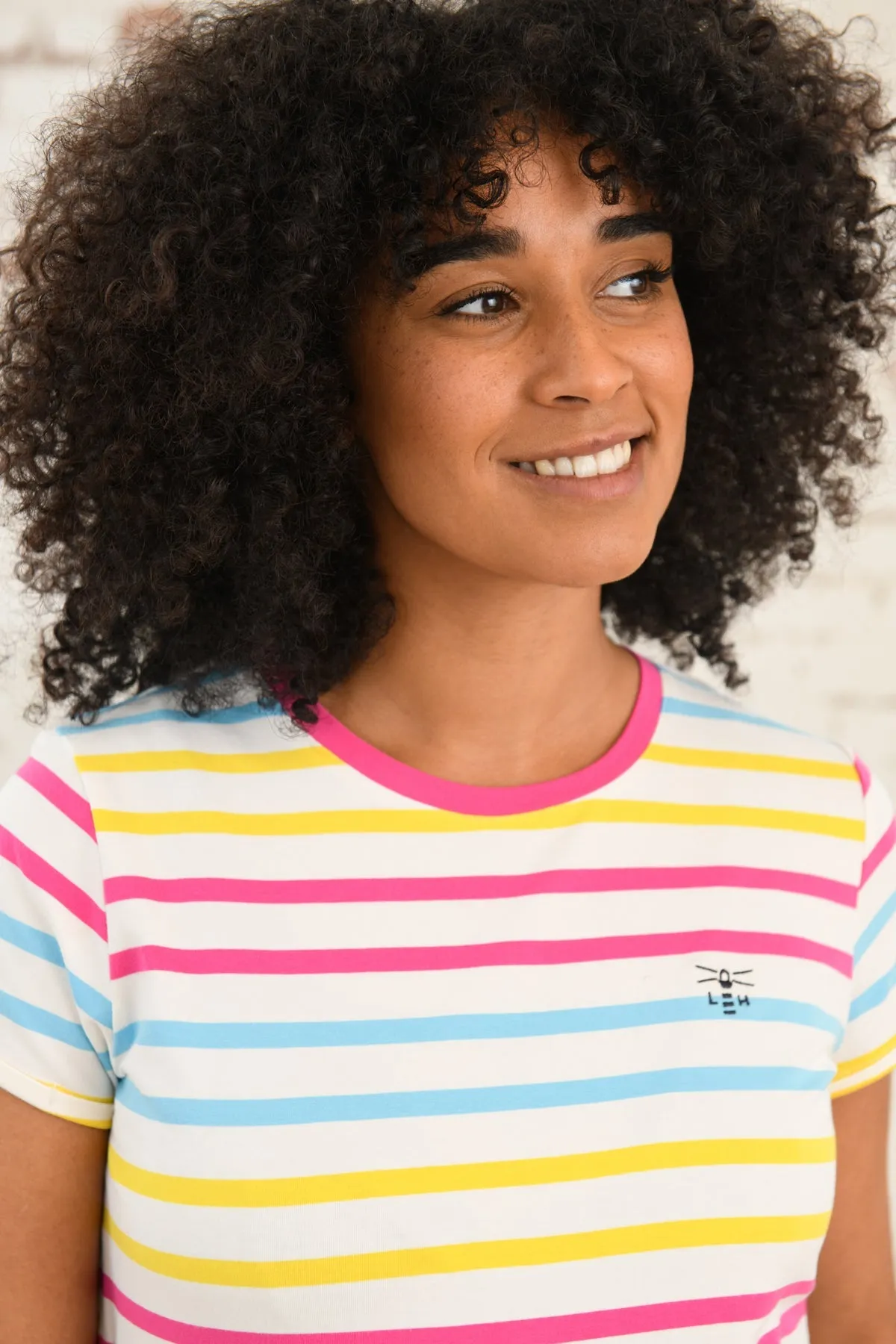 Causeway Tee - Pink Sky Blue Stripe