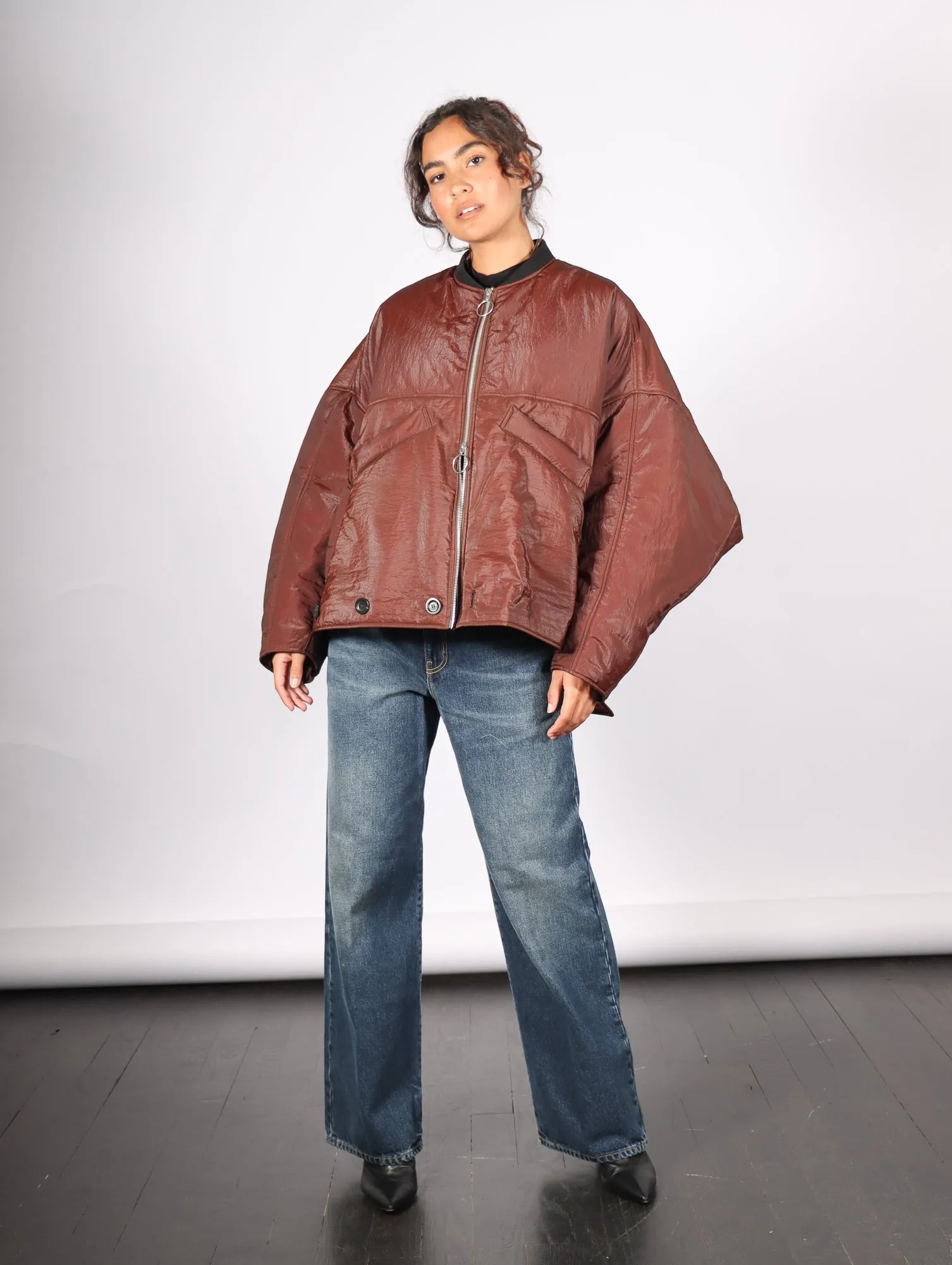 Convertible Jacket in Dark Burgundy by Dawei