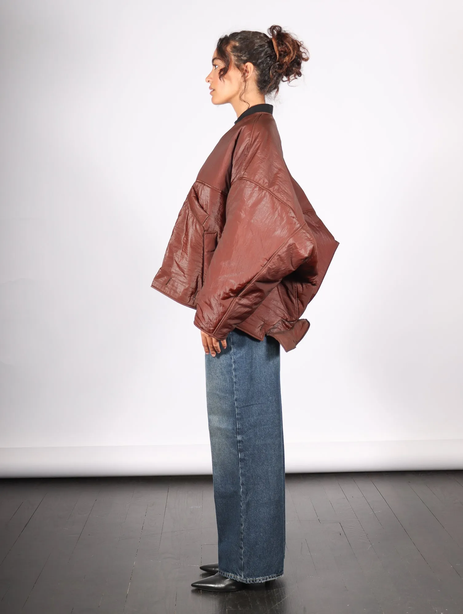 Convertible Jacket in Dark Burgundy by Dawei