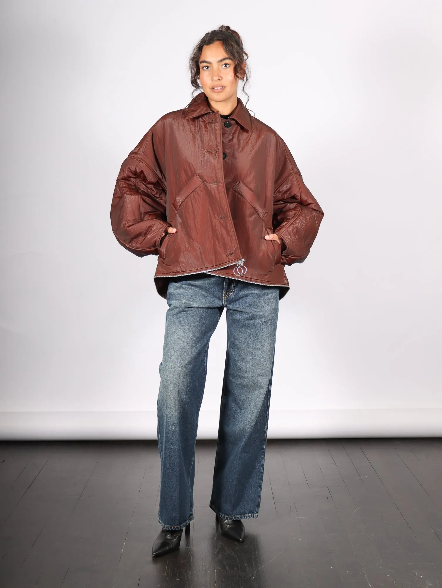 Convertible Jacket in Dark Burgundy by Dawei