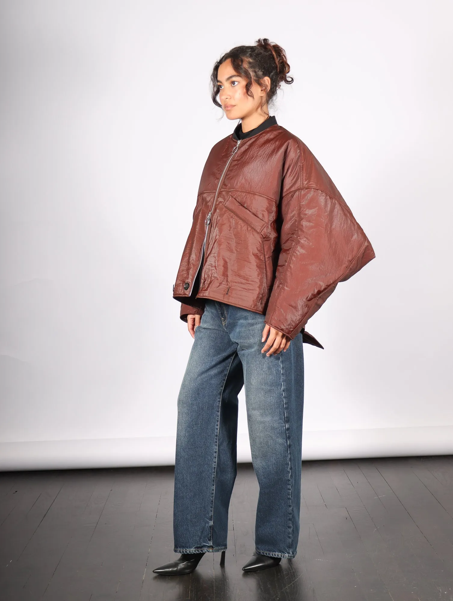 Convertible Jacket in Dark Burgundy by Dawei