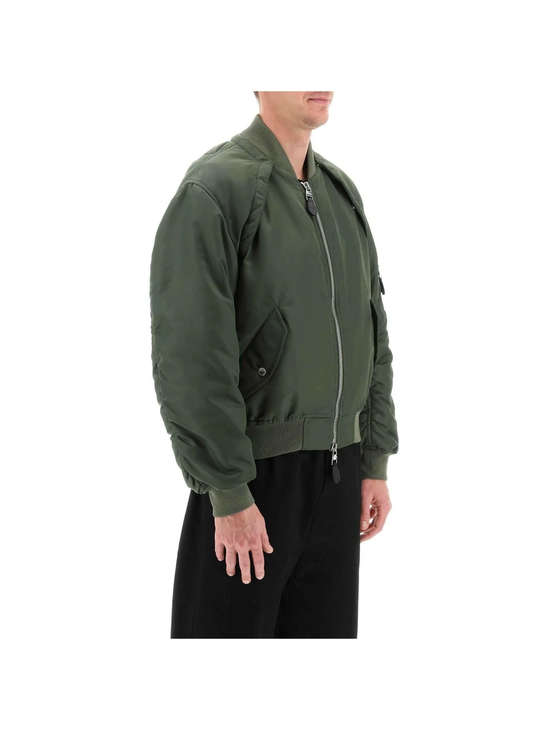 Convertible Satin Bomber Jacket