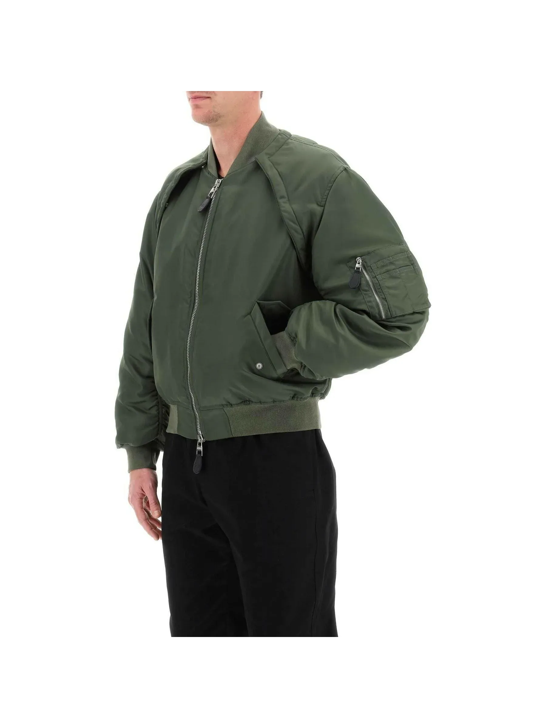 Convertible Satin Bomber Jacket