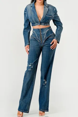 Cool Chick Denim Pant Set