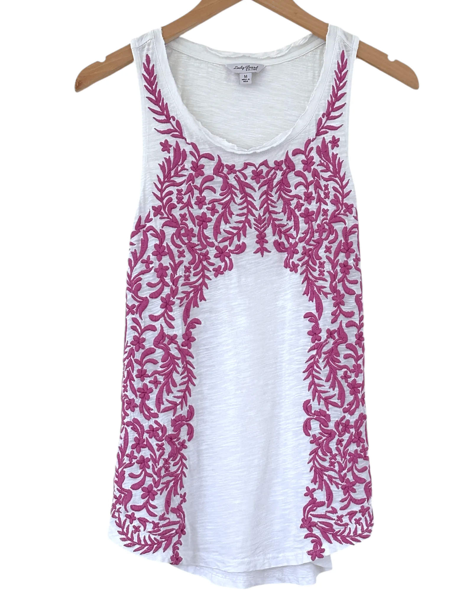 Cool Summer Floral Embroidery Swing Tank Top