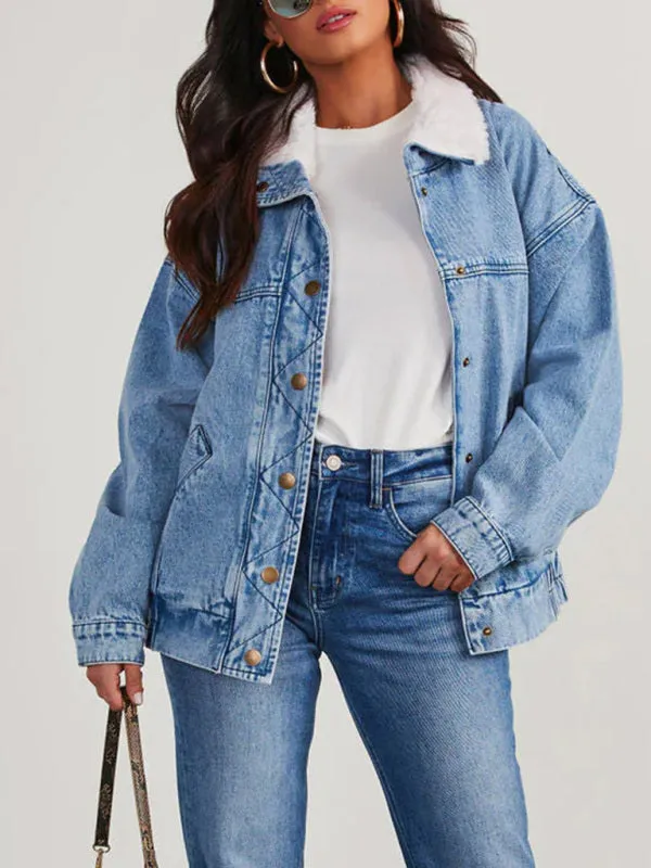 Cozy Faux Fur Denim Jacket for Trendy Layering