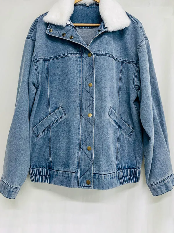 Cozy Faux Fur Denim Jacket for Trendy Layering