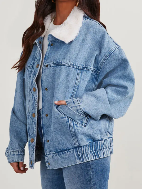 Cozy Faux Fur Denim Jacket for Trendy Layering