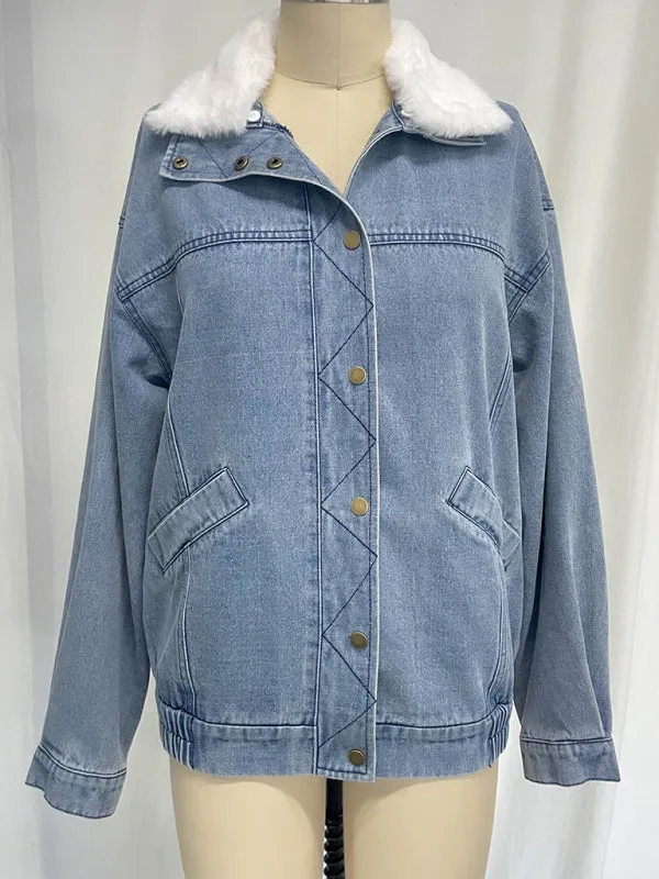 Cozy Faux Fur Denim Jacket for Trendy Layering