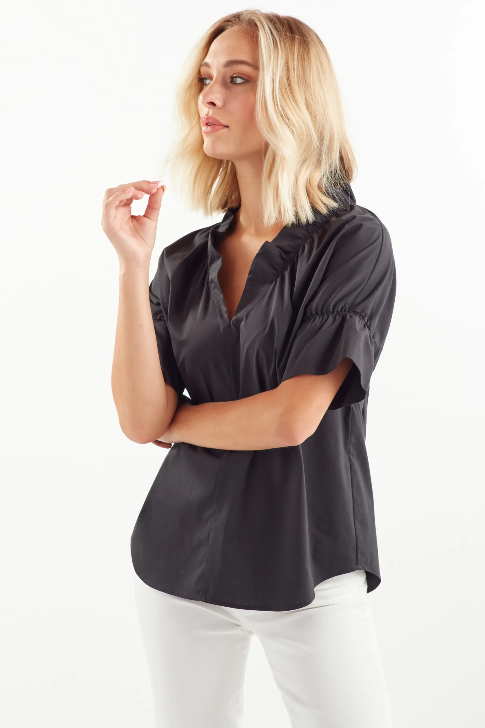 Crosby Black Poplin Shirt