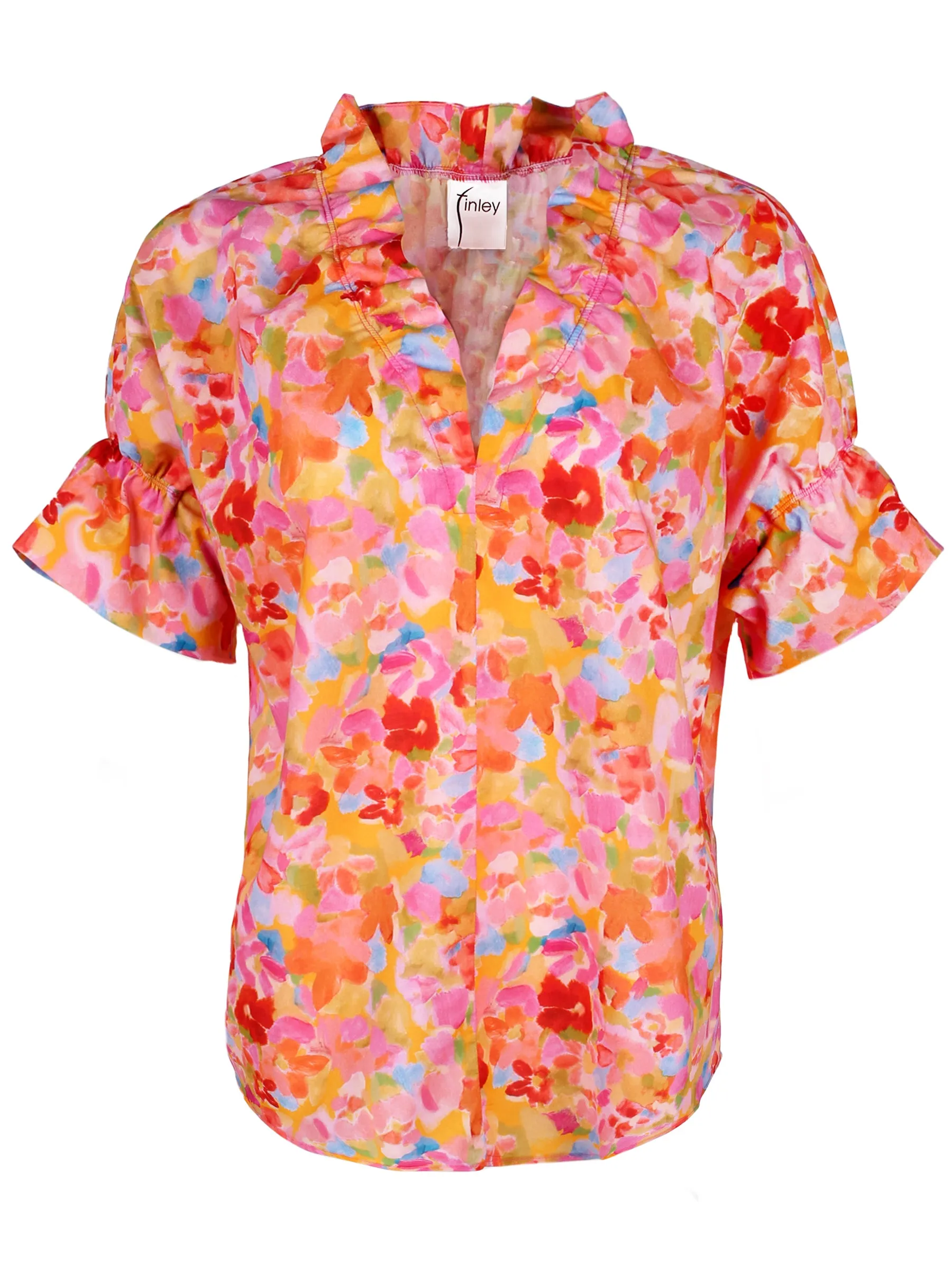 Crosby Shirt Pink & Orange Capri Floral