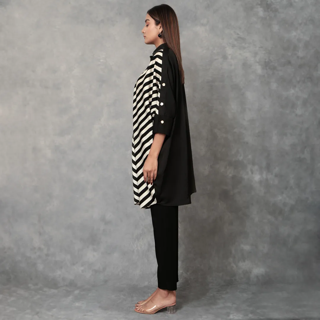 Diagonal Striped Kaftan