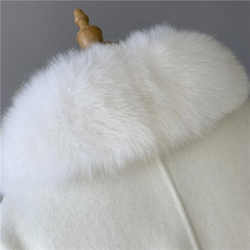 Double Face High End Real Fur Cashmere Wool Coat