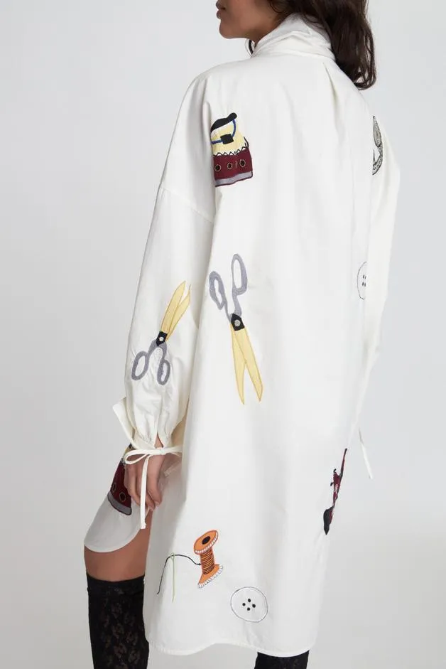 Embroidered Tailors Wardrobe Shirt Dress