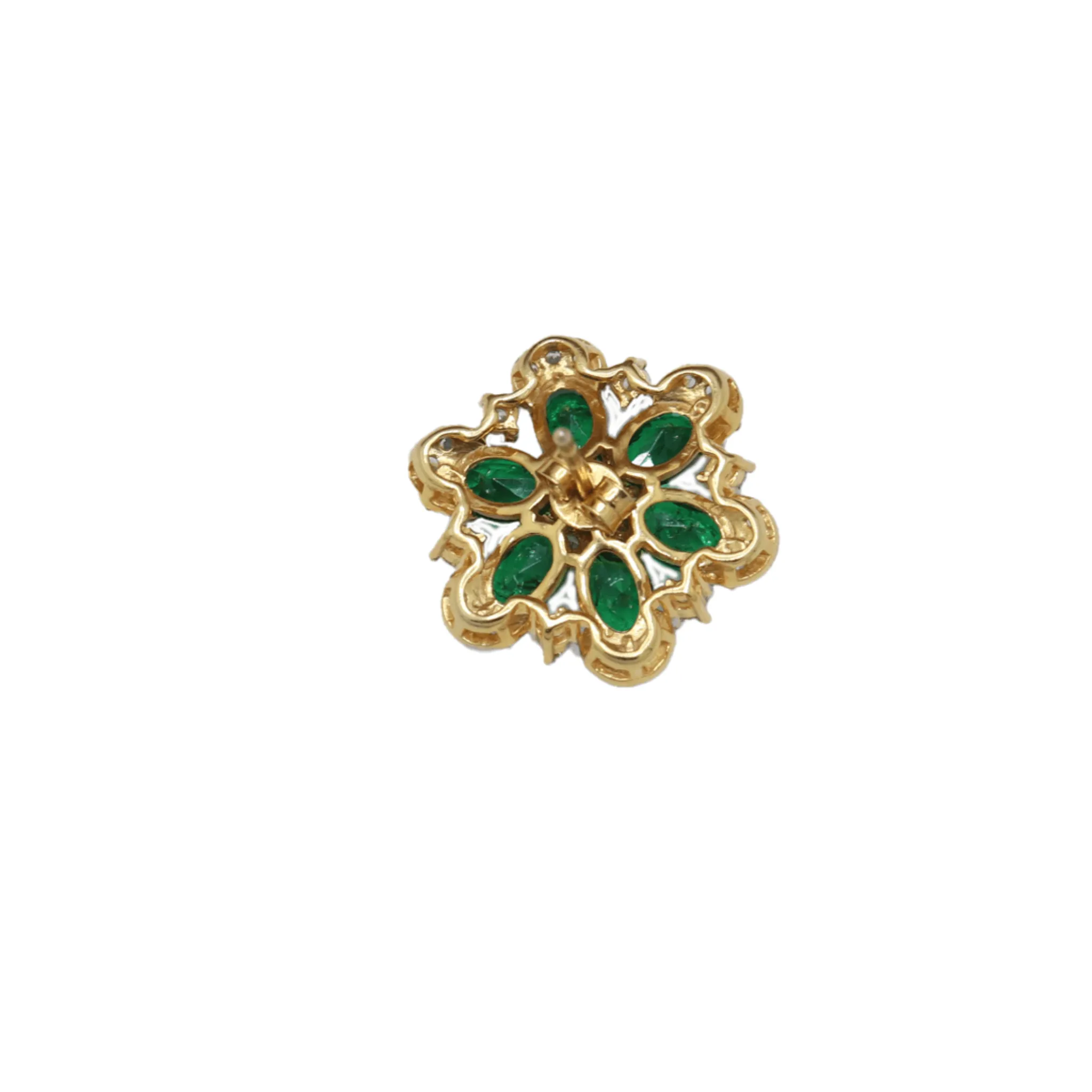 Enchanted Emerald Flower-Shape Emerald Earrings