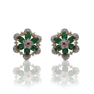 Enchanted Emerald Flower-Shape Emerald Earrings