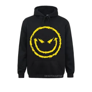 Evil Smile Face Sweatshirt Print Pullover Men Adult Humor Mens Graphic Hoodie Fashion Design Guys Clothes Cool