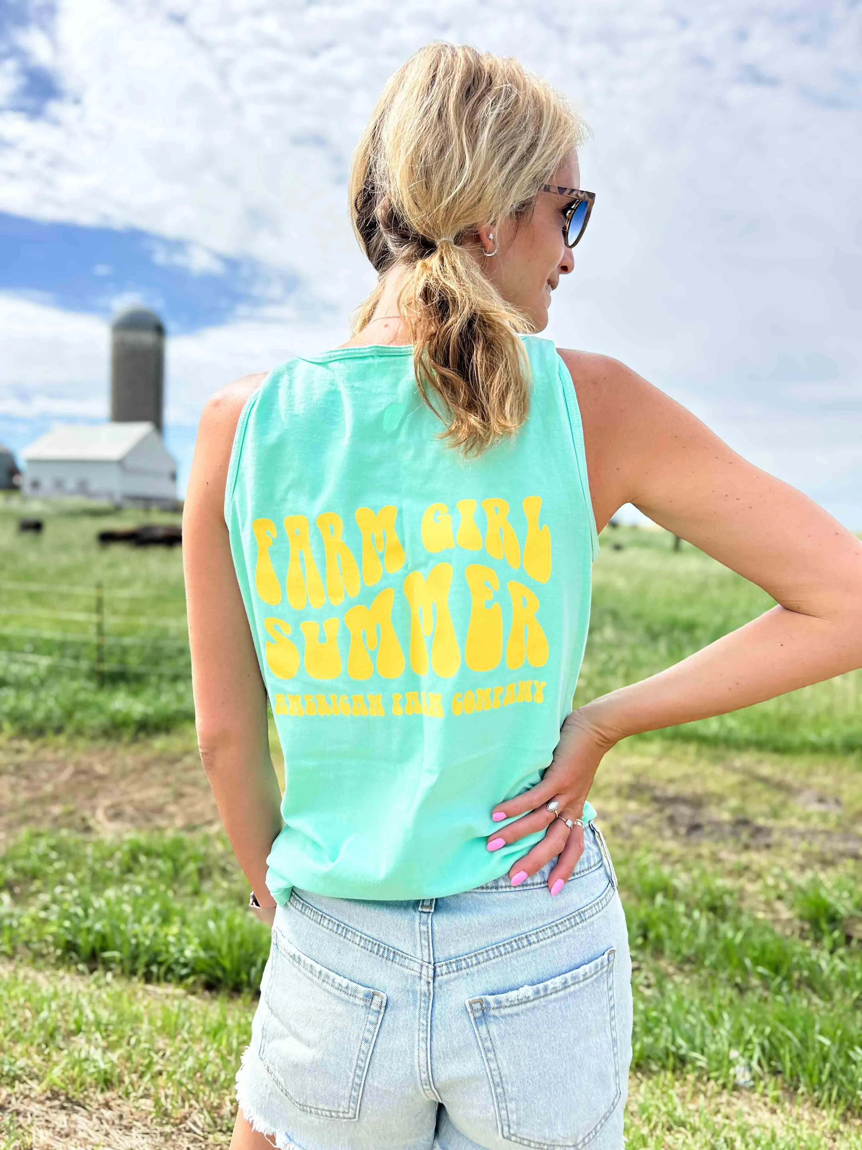 ‘Farm Girl Summer’ Mint Tank Top