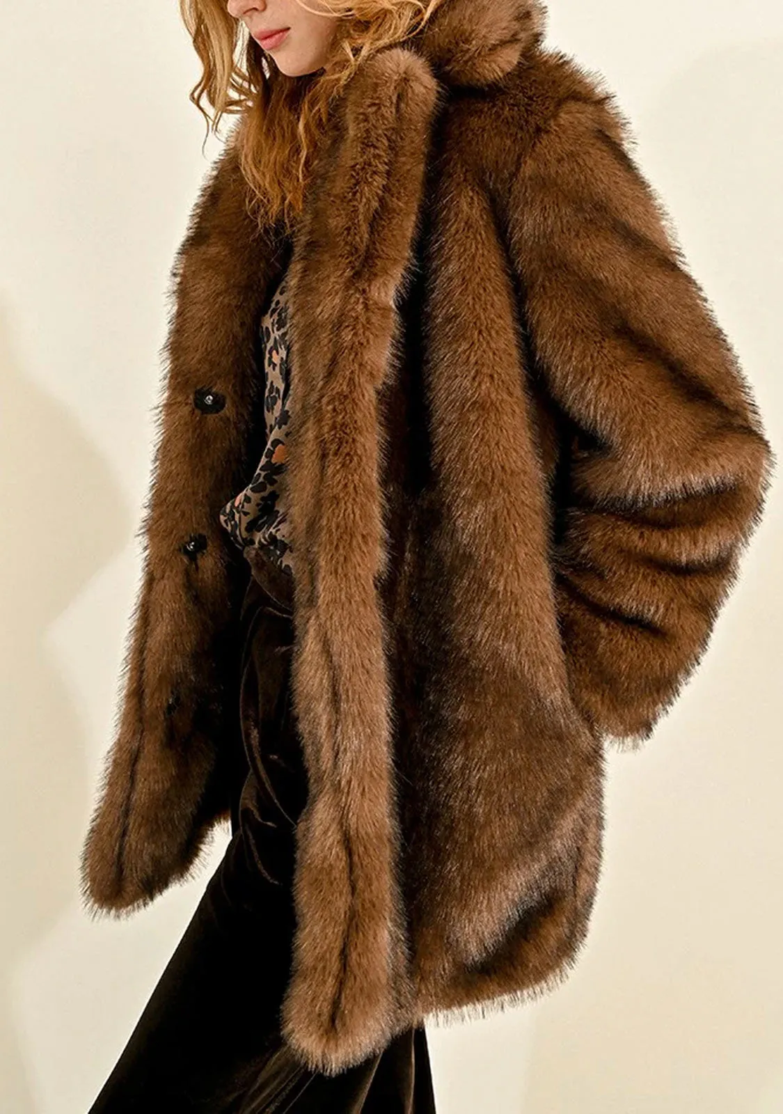 Faux Fur Collared Coat