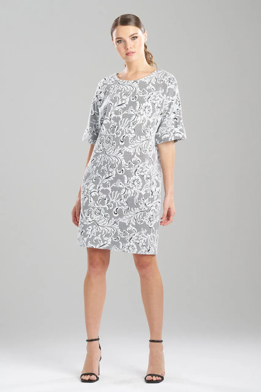 Floral Jacquard T-Shirt Dress