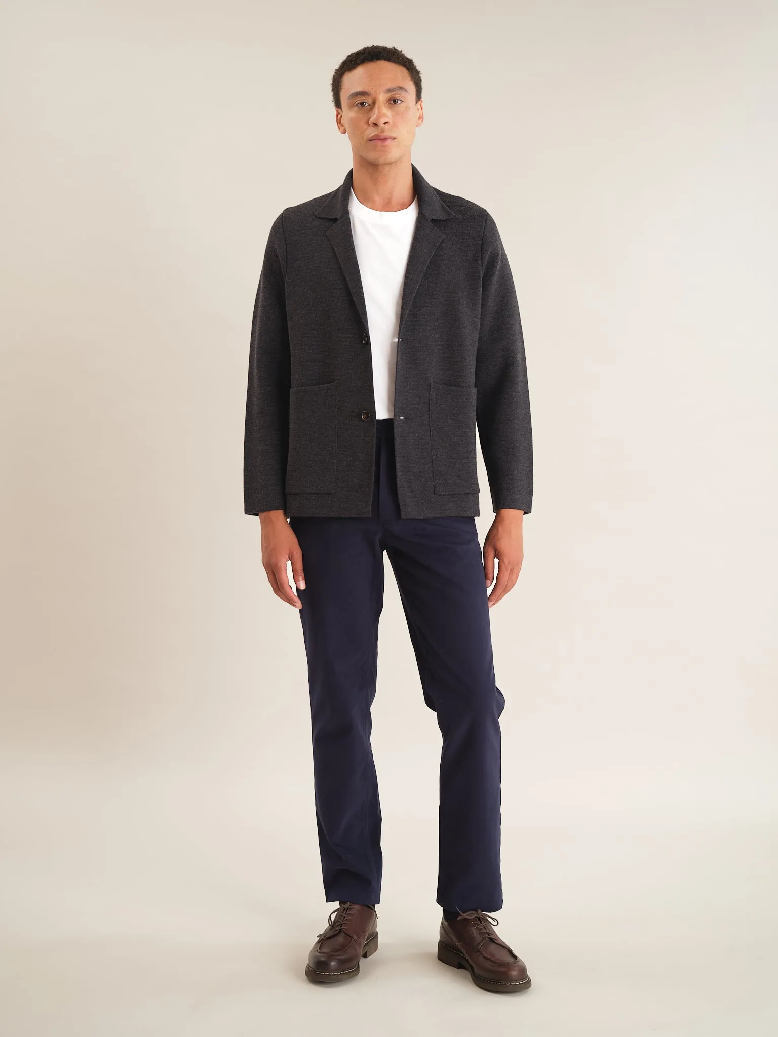 Graphite Merino Knit Blazer