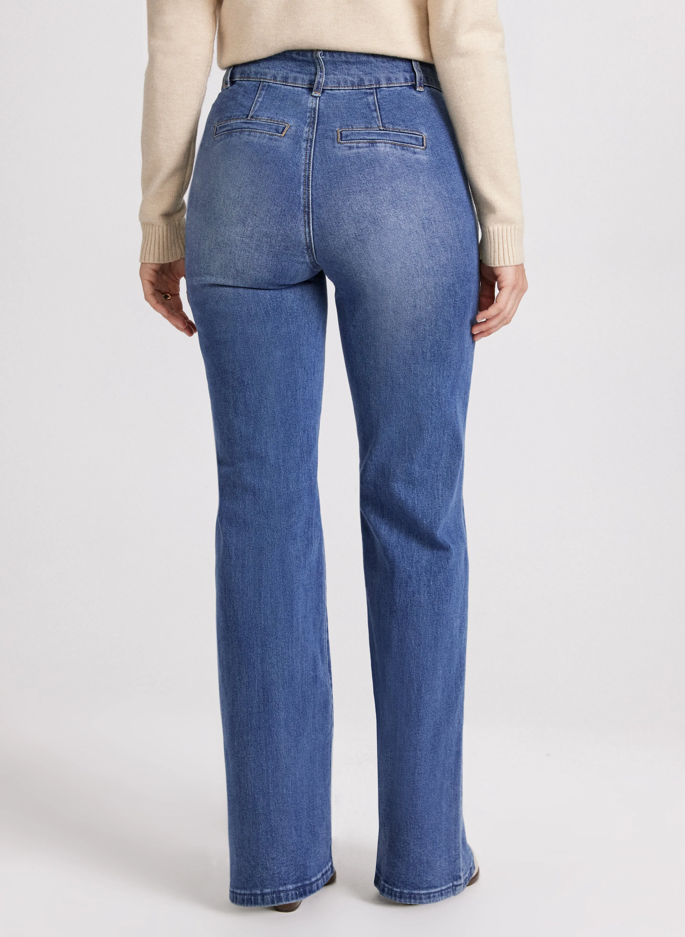 High-Rise Flared Denim Pants